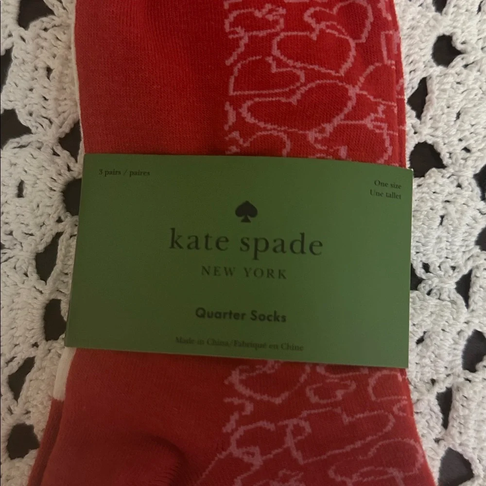 Nwt Kate spade hearts quarter socks sets